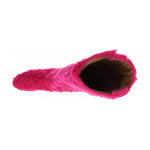 Dolce & Gabbana Pink Lamb Fur Leather Flat Boots Shoes