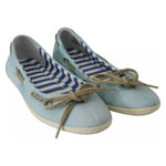 Pantofola D'Oro Minnesota Blue Stripe Flat Slip-On Shoes LA8323-36