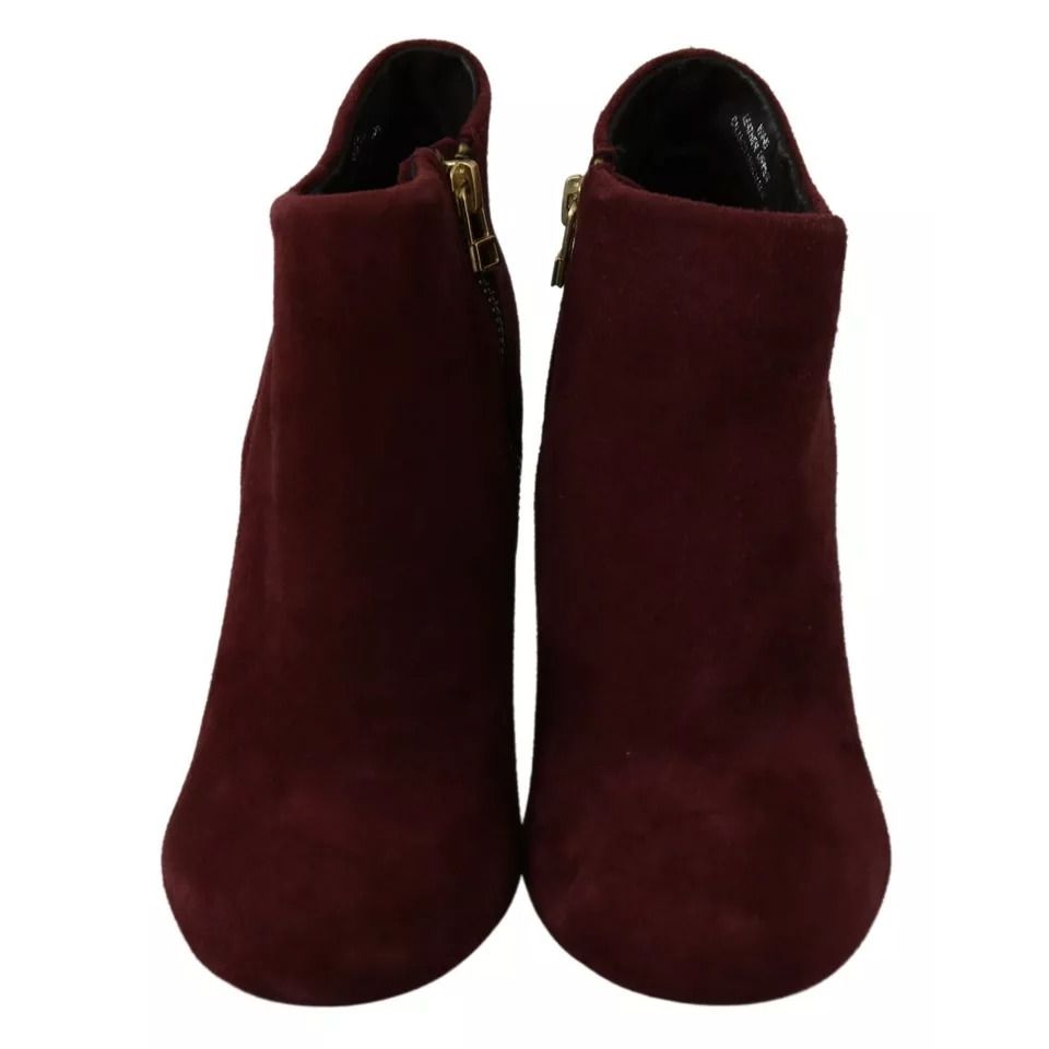 Steve Madden Maroon Blush Velvet Suede Penelope Ankle Boots Shoes