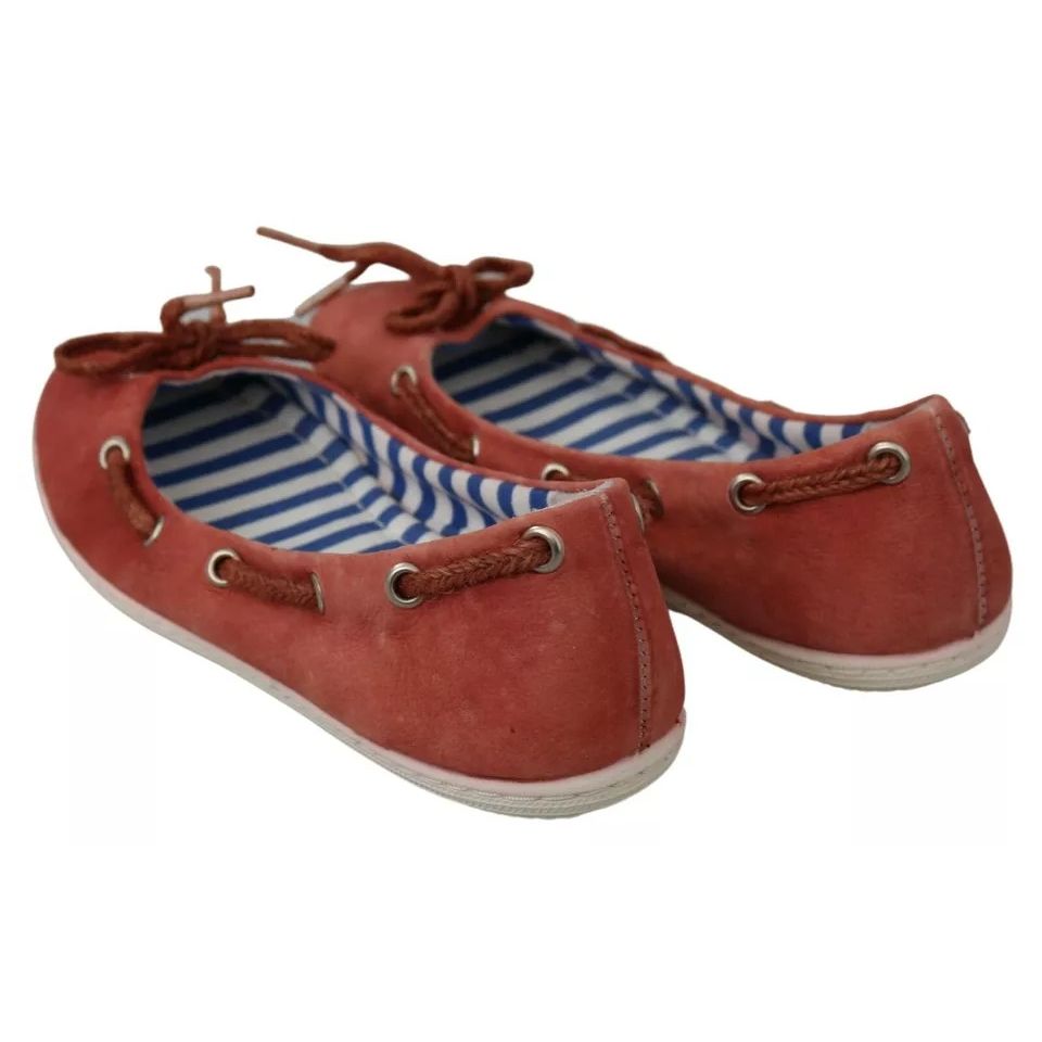Pantofola D'Oro Coral Suede Lace Bow Loafers Ballet Flat Shoes
