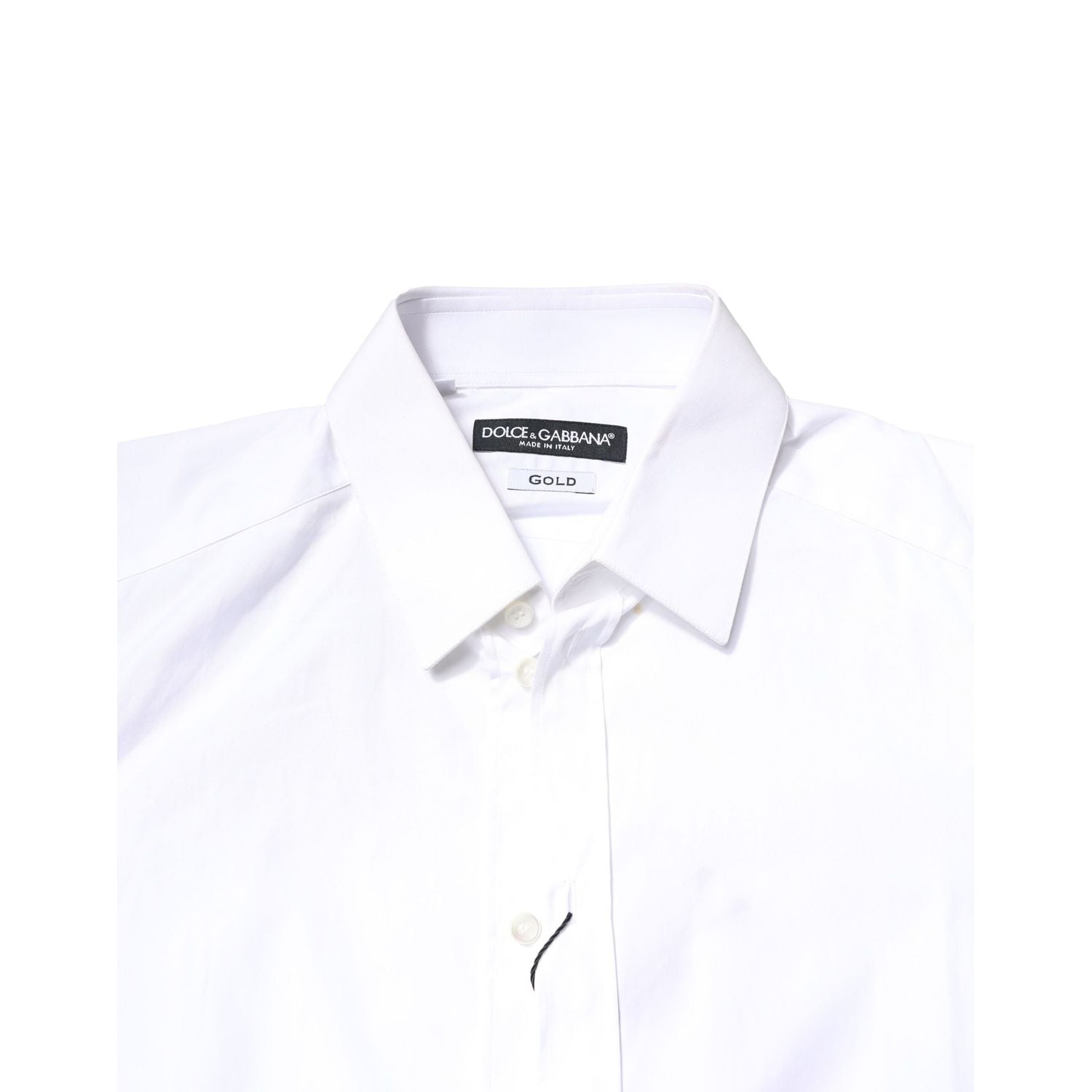 Dolce & Gabbana White GOLD Cotton Long Sleeves Men Dress Shirt