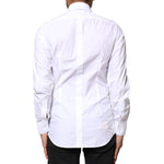 Dolce & Gabbana White GOLD Cotton Long Sleeves Men Dress Shirt