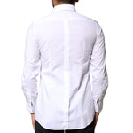 Dolce & Gabbana White Cotton Poplin Bib Formal Dress Shirt