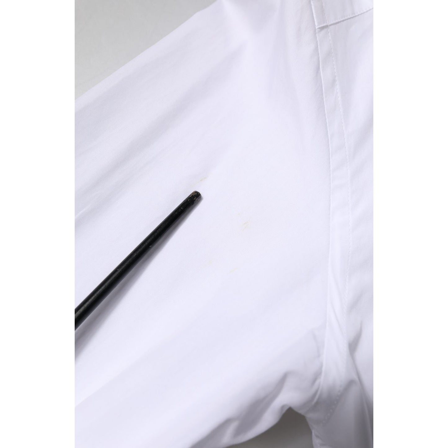 Dolce & Gabbana White GOLD Cotton Poplin Bib Formal Men Dress Shirt