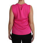 Dolce & Gabbana Pink Family Silk Tank Mama Blouse Top Shirt