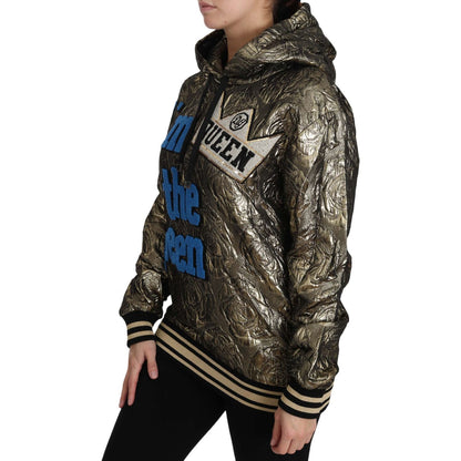 Dolce & Gabbana Im The Queen Jaquard Gold Sweatshirt Hoodie