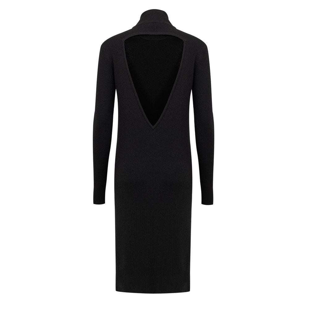 Bottega Veneta Black Wool Long Dress
