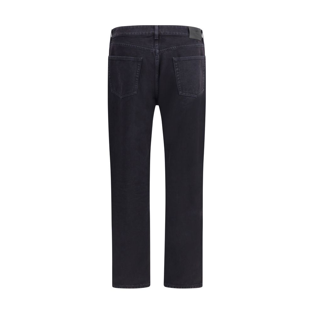 Saint Laurent Black Cotton Straight-Leg Jeans