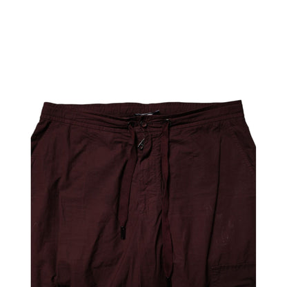 Dolce & Gabbana Maroon Cotton Cargo Jogger Sweatpants Pants