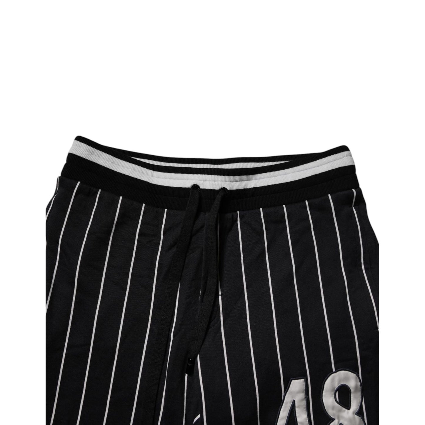 Dolce & Gabbana Black White Stripes Jogger Sweatpants Pants