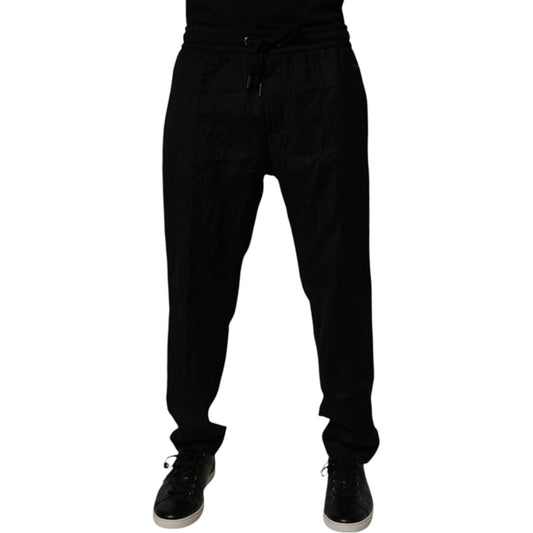 Dolce & Gabbana Black Wool Jogger Sweatpants Pants