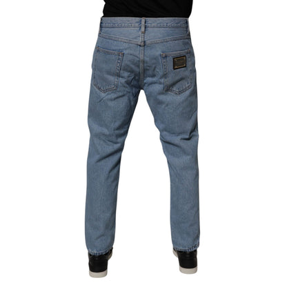 Dolce & Gabbana Blue Cotton Skinny Men Denim Mid Waist Jeans