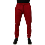 Dolce & Gabbana Red DG Logo Cotton Jogger Men Sweatpants Pants
