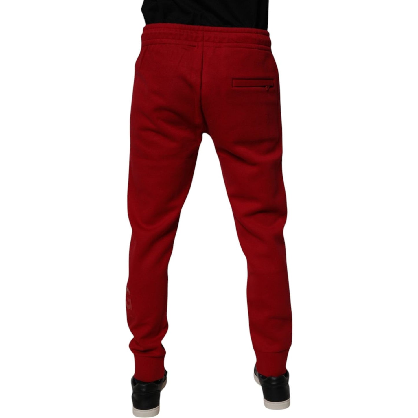 Dolce & Gabbana Red DG Logo Cotton Jogger Men Sweatpants Pants