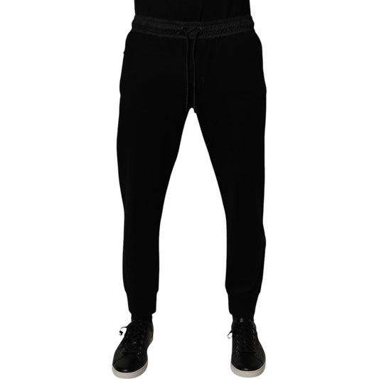 Dolce & Gabbana Black Cotton Blend Men Jogger Sweatpants Pants