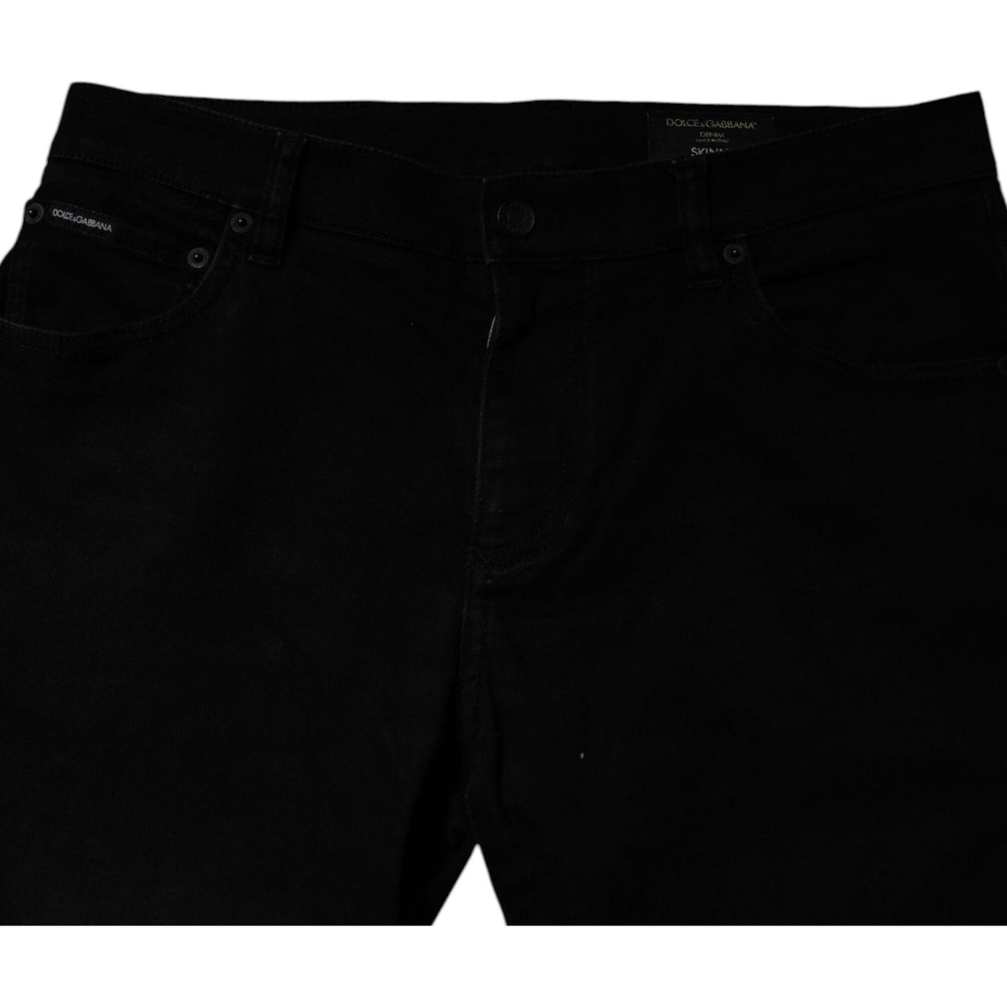 Dolce & Gabbana Black Cotton Stretch Skinny Men Denim Jeans