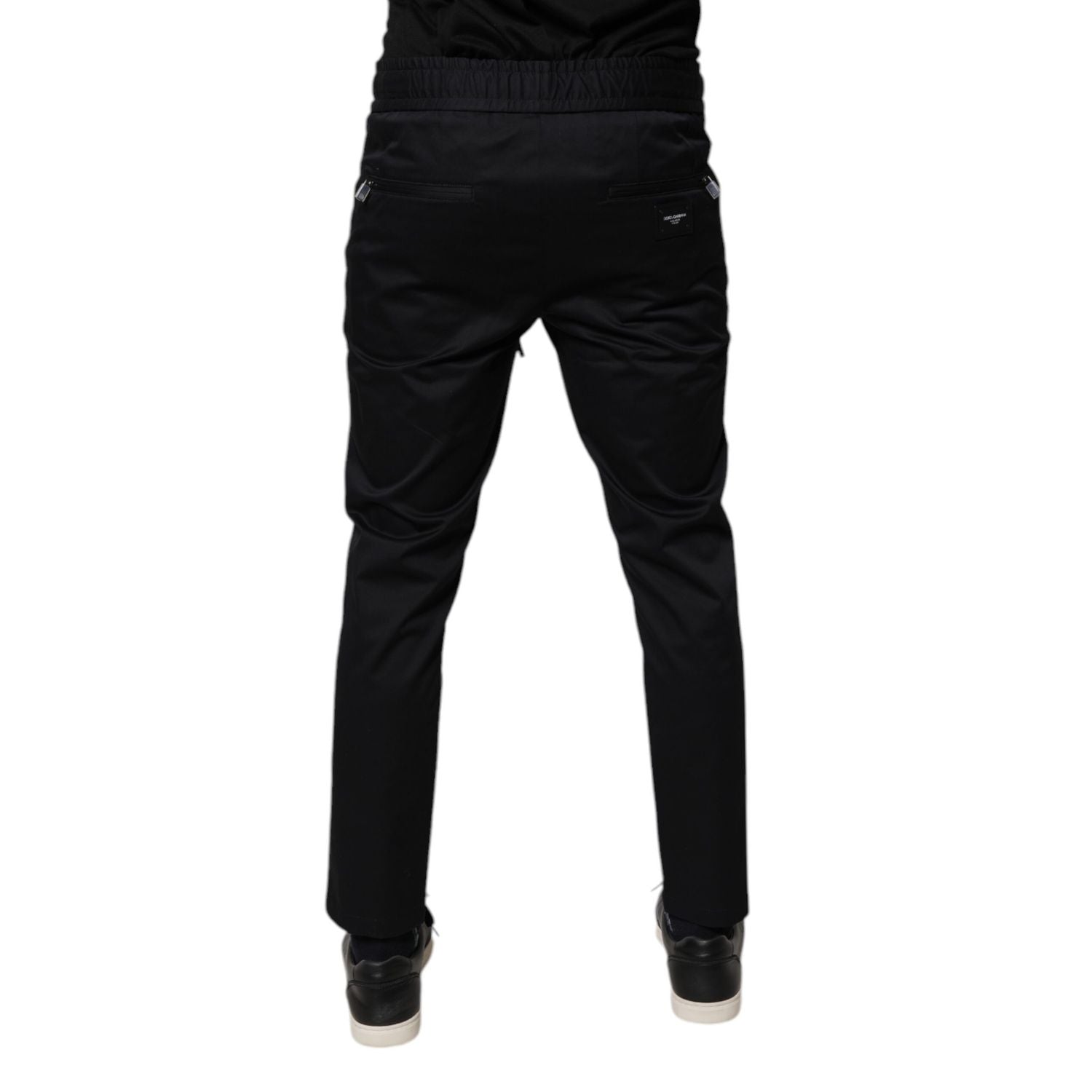 Dolce & Gabbana Dark Blue Cotton Men Jogger Sweatpants Pants