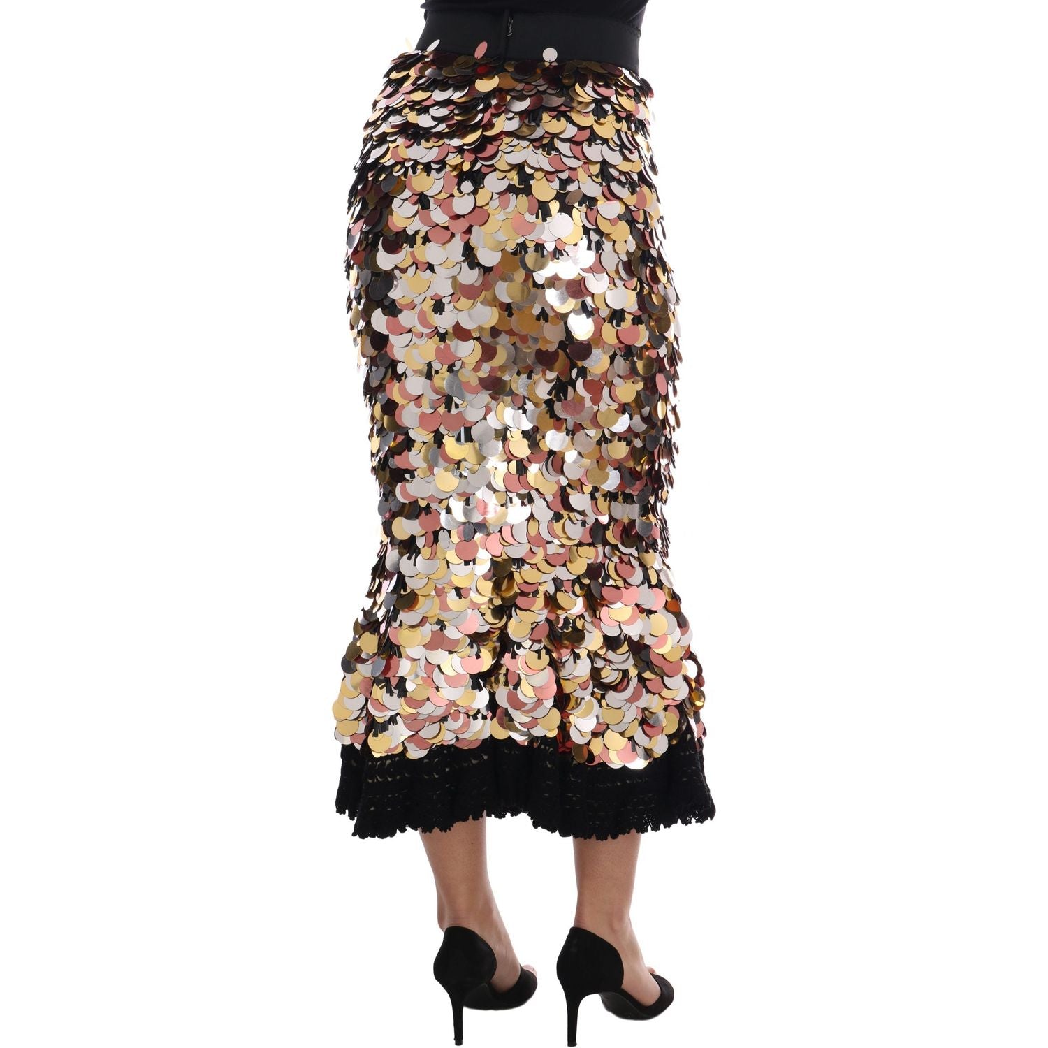 تنورة قلم رصاص عالية الخصر مزينة بالترتر من دولتشي آند غابانا