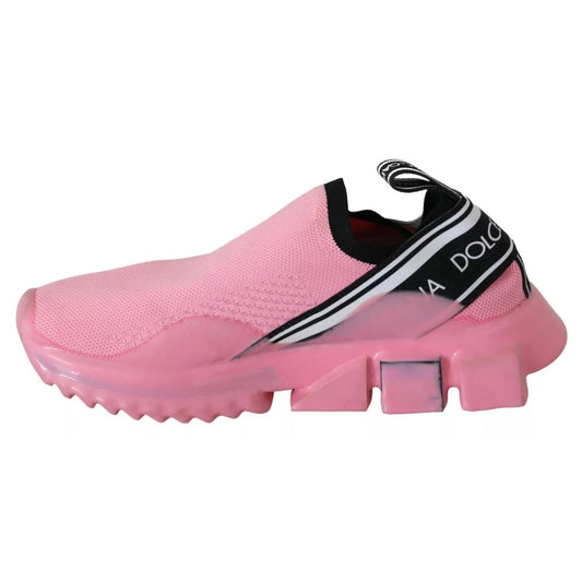 Dolce & Gabbana Pink Low Top Sorrento Sneakers Slip On Casual Shoes LA9289-37