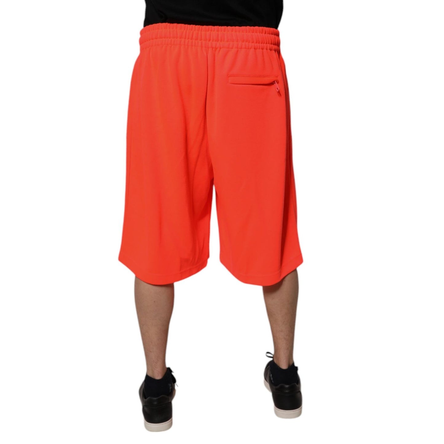 Dolce & Gabbana Red Polyester Mid Waist Men Bermuda Shorts