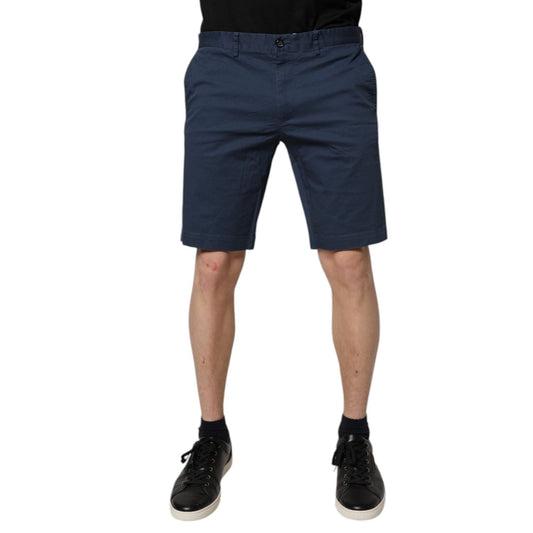 Dolce & Gabbana Blue Cotton Mid Waist Men Bermuda Shorts