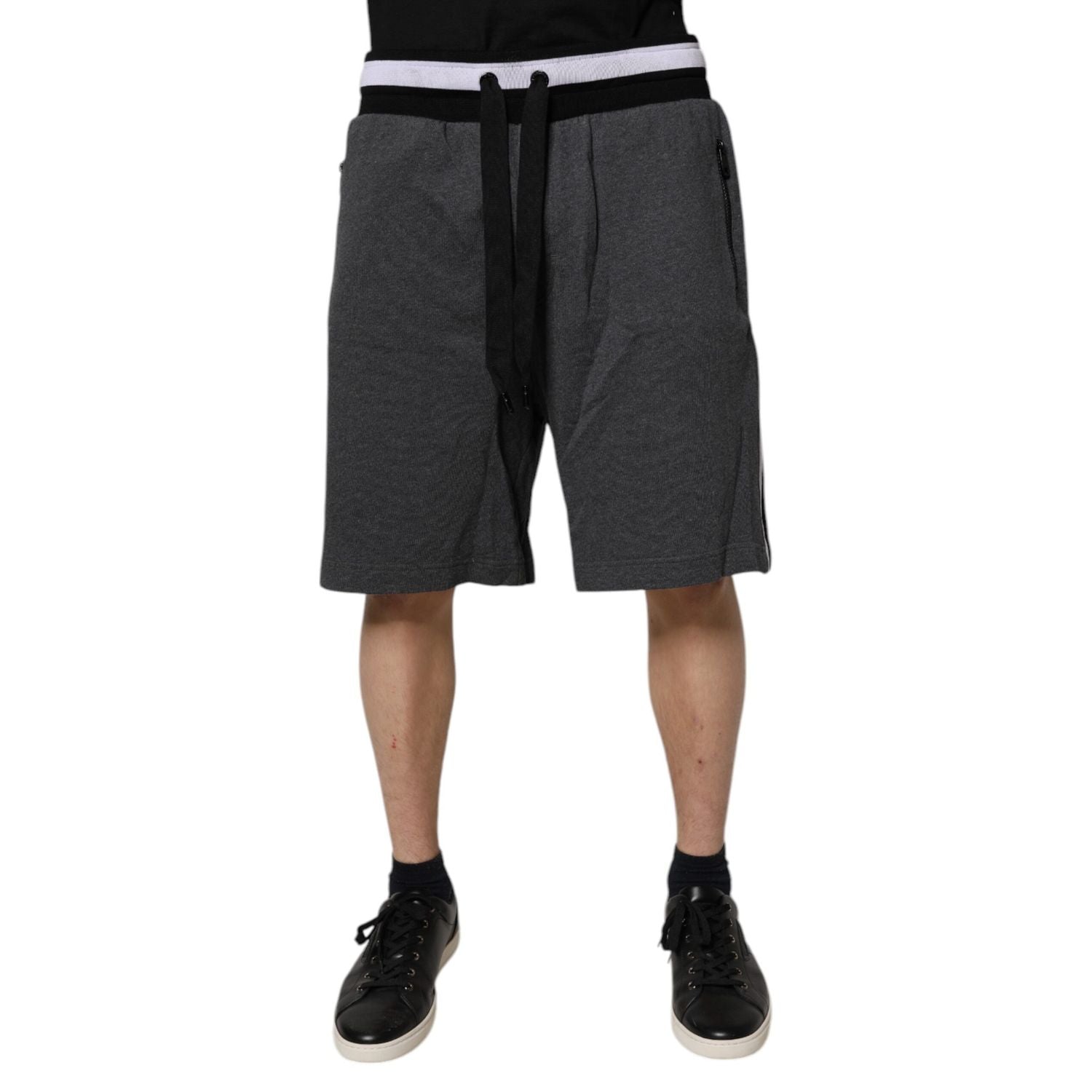 Dolce & Gabbana Dark Gray Cotton Bermuda Sweatshorts Shorts