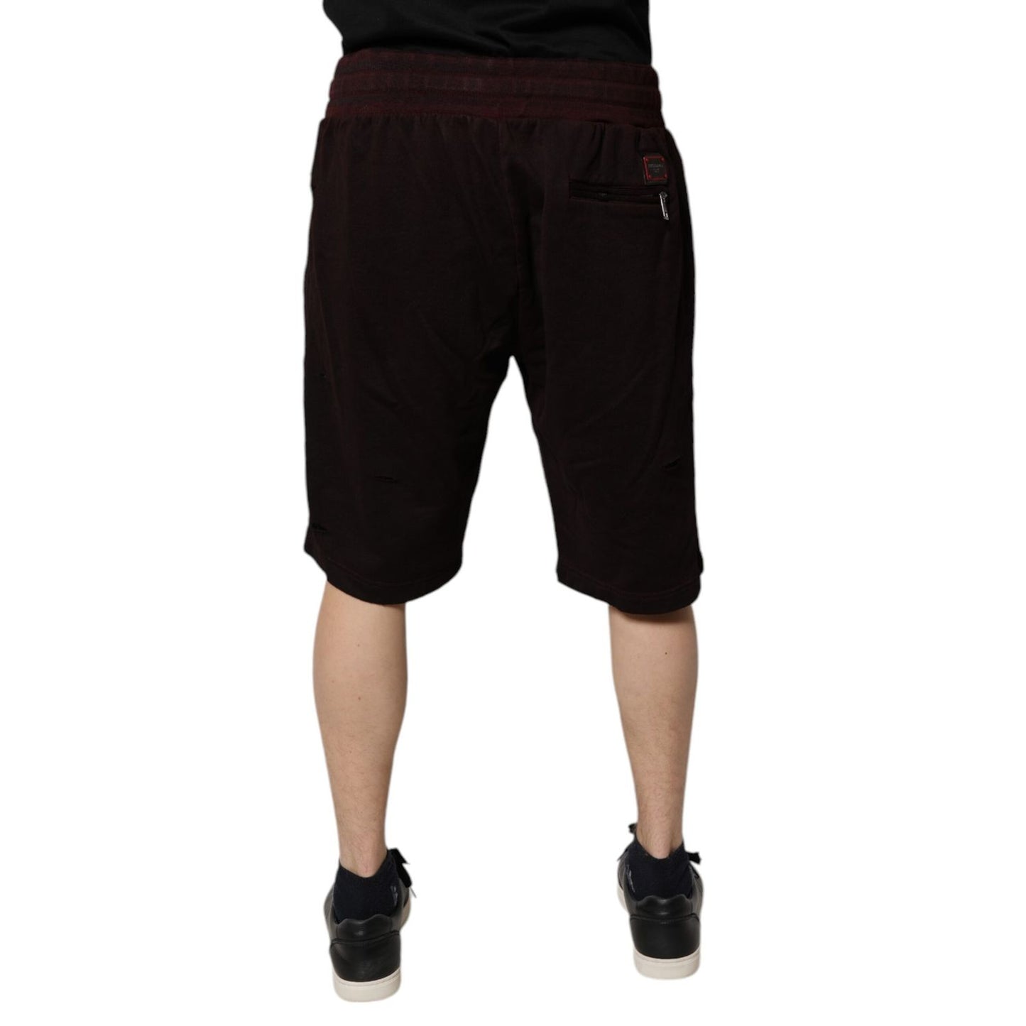 Dolce & Gabbana Bordeaux Cotton Bermuda Sweatshorts Shorts