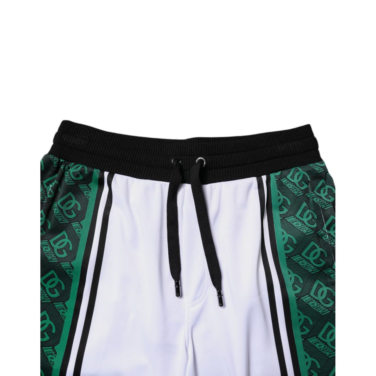 Dolce & Gabbana White Green Men Jersey Sweatshorts Shorts