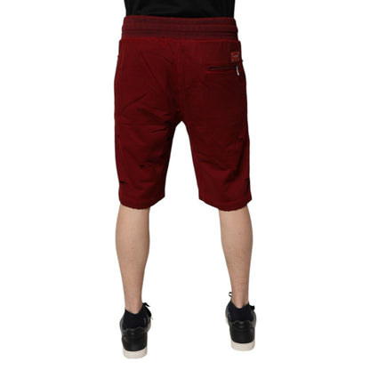 Dolce & Gabbana Bordeaux Cotton Bermuda Men Sweatshorts Shorts