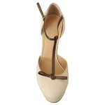 SERGIO LEVANTESI Beige T-Strap Block Heels Pumps Leather Shoes LA9385-37