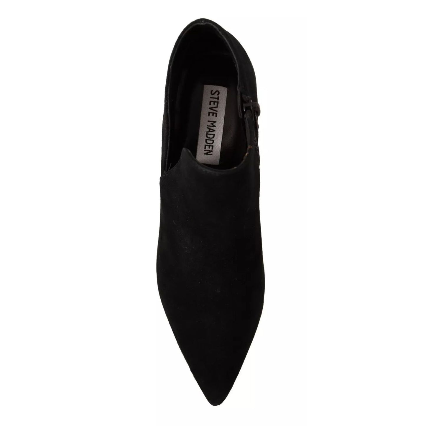 Steve Madden Black Suede Leather Stiletto Heels Boots Shoes