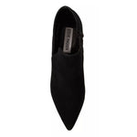 Steve Madden Black Suede Leather Stiletto Heels Boots Shoes
