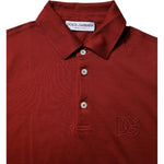 Dolce & Gabbana Red Cotton DG Logo Collared Men Polo T-shirt
