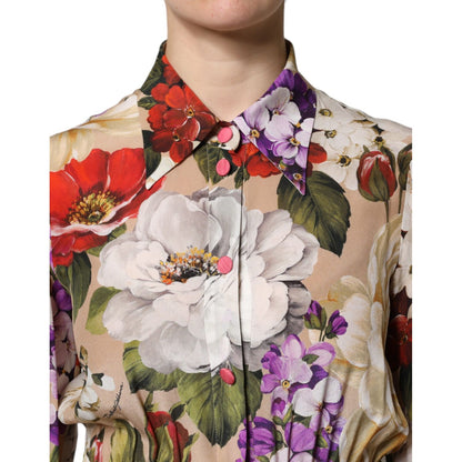 Dolce & Gabbana Multicolor Floral Wide Leg Jumpsuit Dress