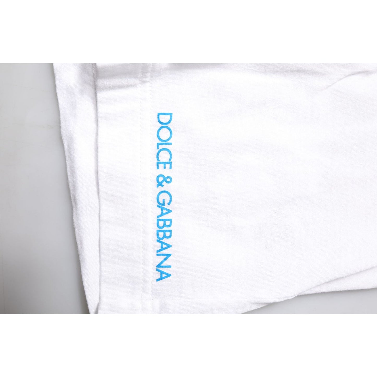 Dolce & Gabbana White Graphic Print Cotton Crew Neck T-shirt