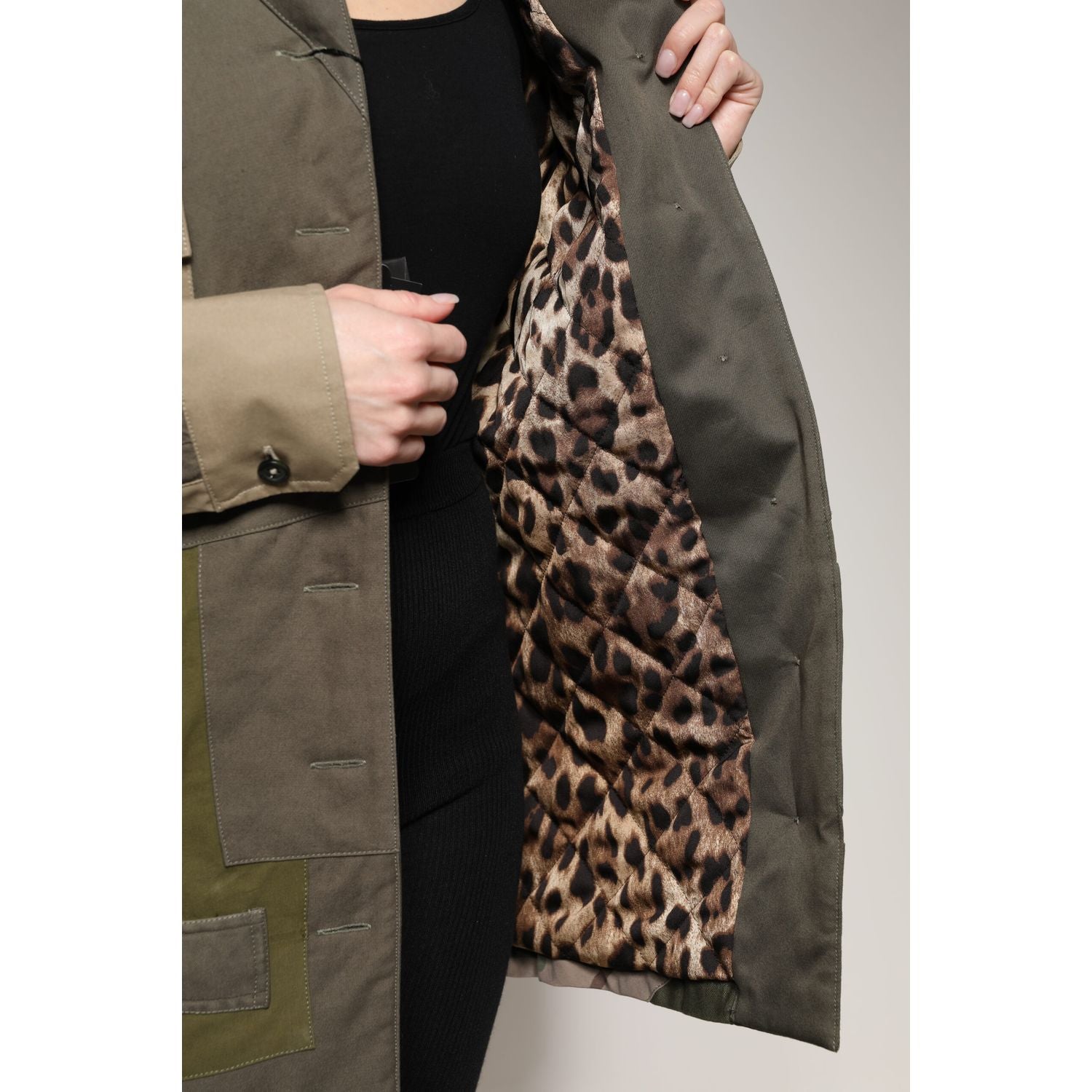 Dolce & Gabbana Military Green Cotton Button Down Jacket