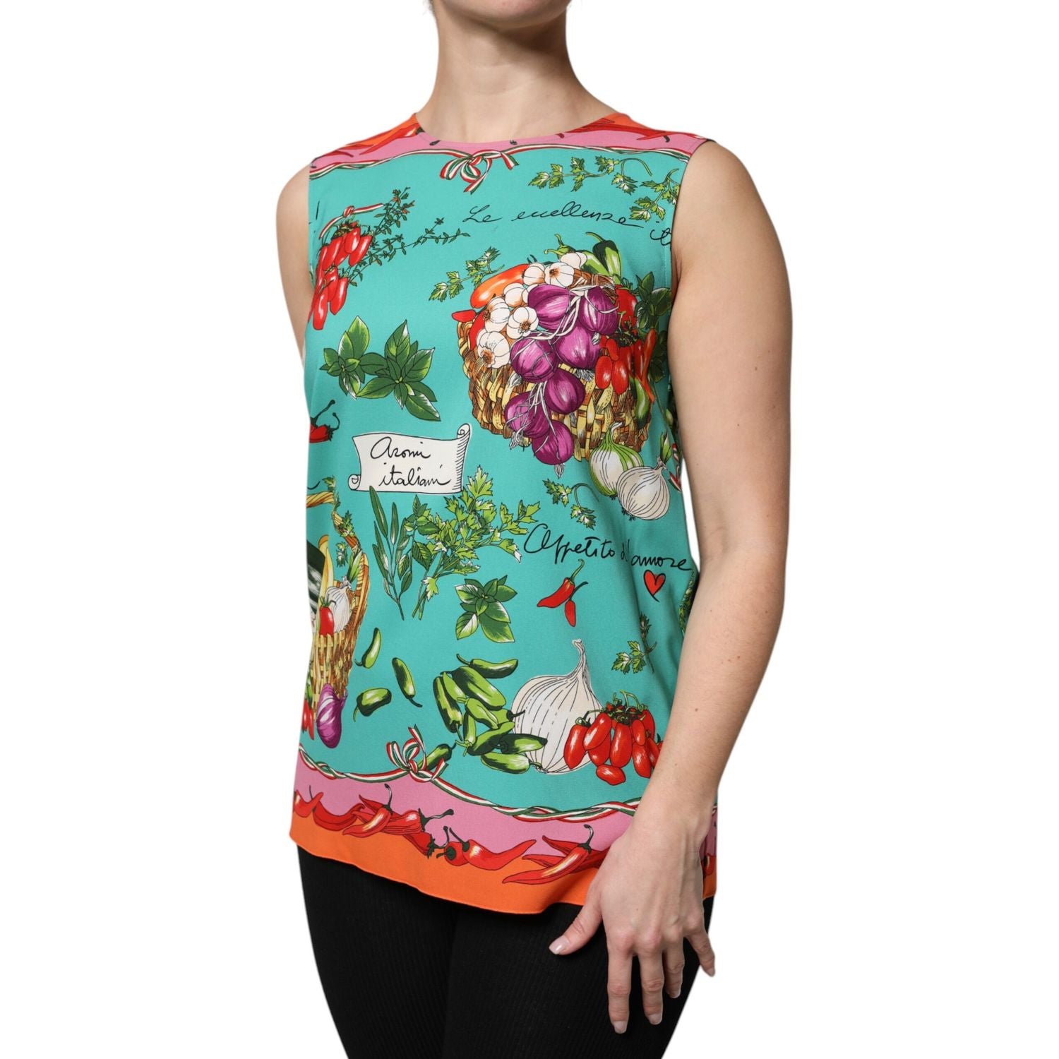 Dolce & Gabbana Multicolor Floral Silk Sleeveless Tank Top
