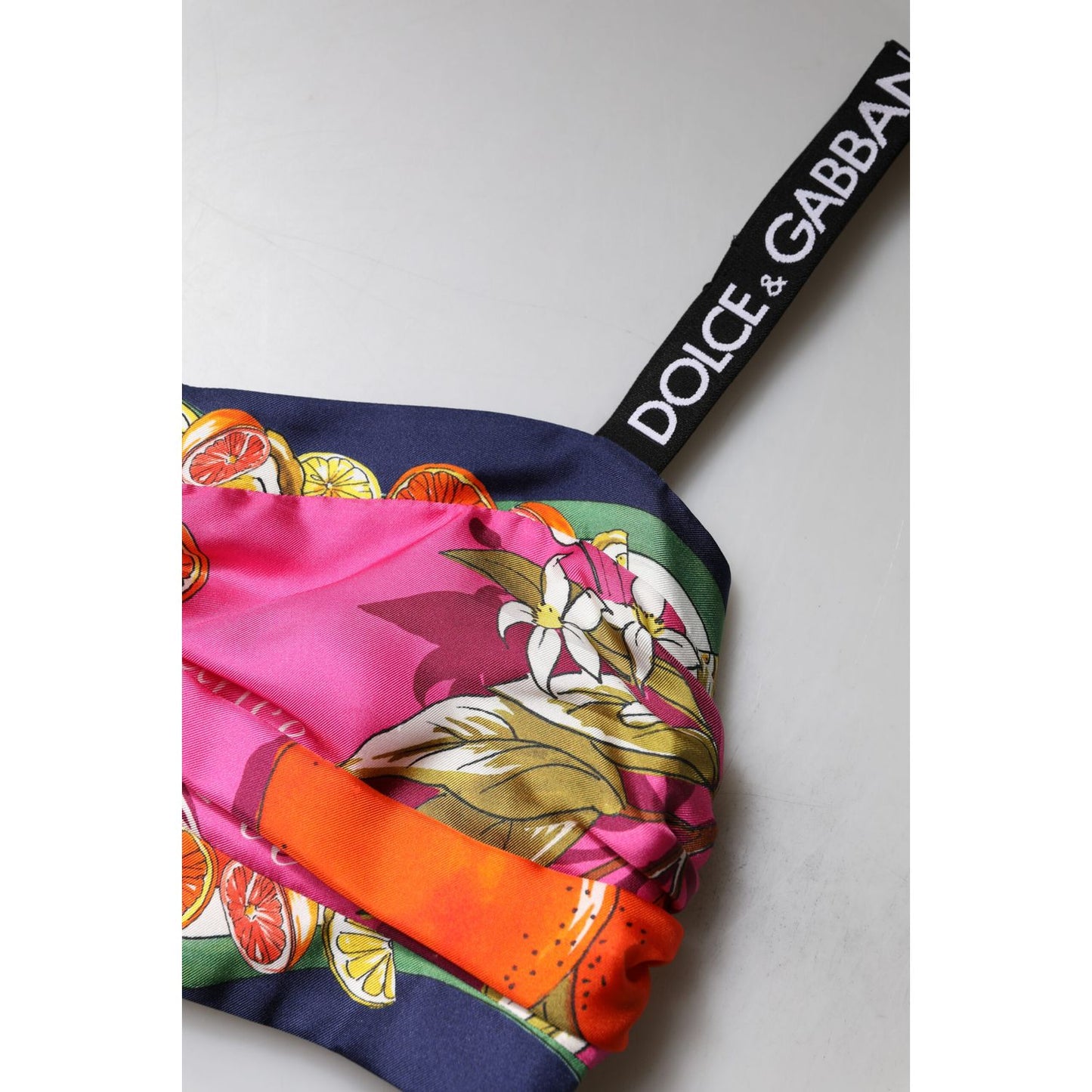 Dolce & Gabbana Multicolor Floral Sleeveless Bustier Cropped Top