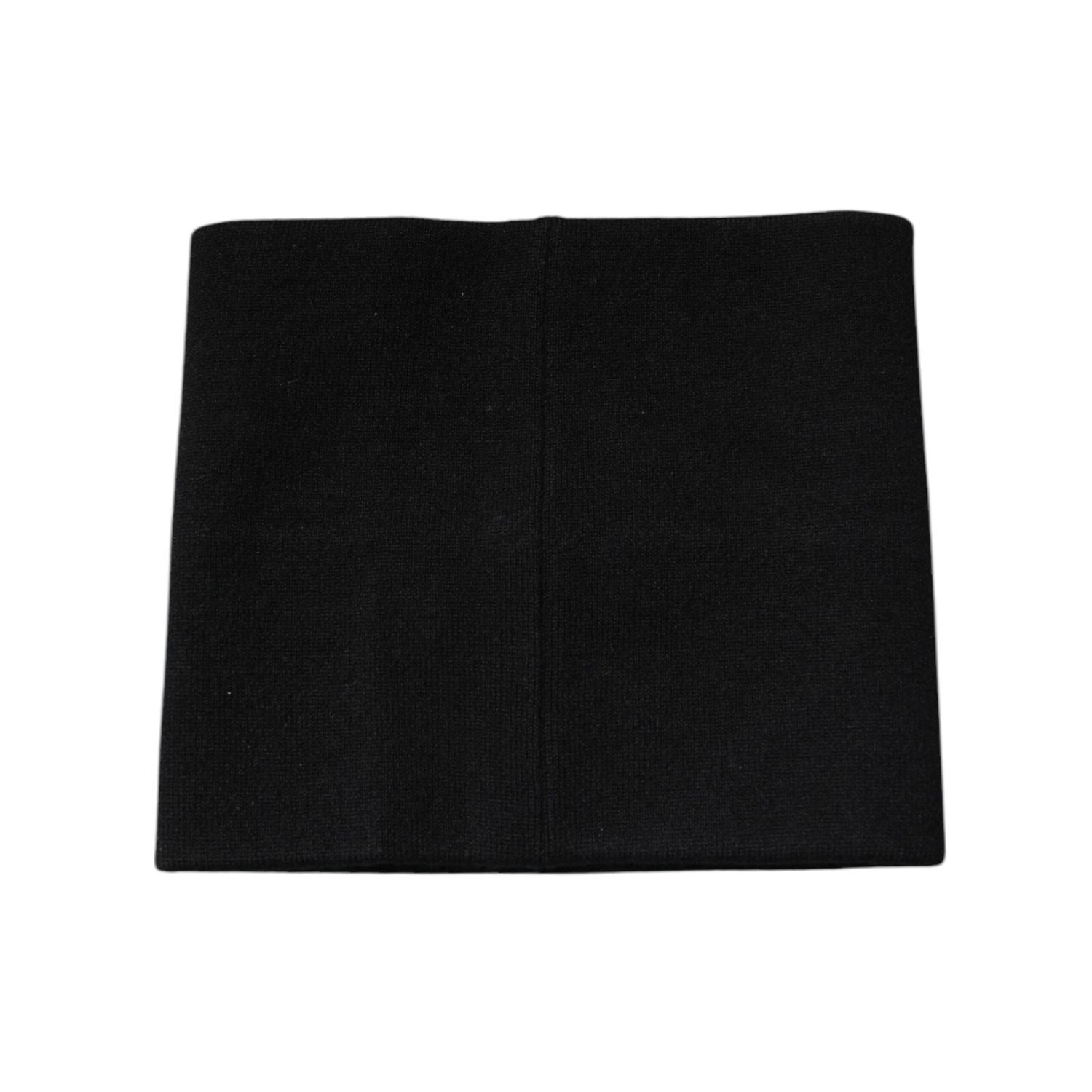 Dolce & Gabbana Black Cashmere Knitted Square Handkerchief Scarf