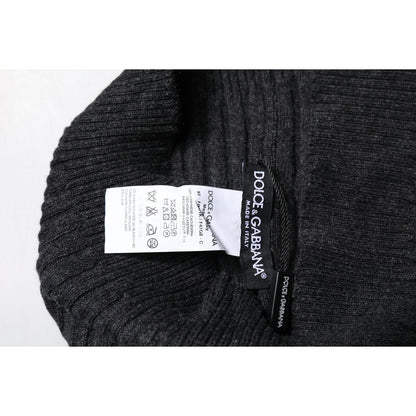 Dolce & Gabbana Black Cashmere Knitted Neck Warmer Foulard Scarf
