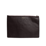Dolce & Gabbana Brown Leather #DGFAMILY Embellished Men Clutch Pouch Bag