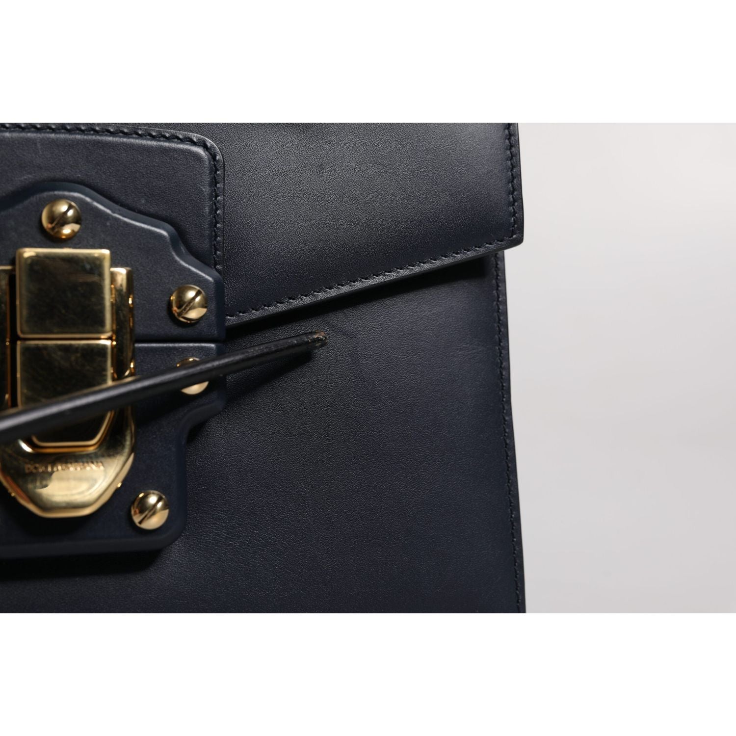 Dolce & Gabbana Black Calfskin Leather Shoulder Strap Bag