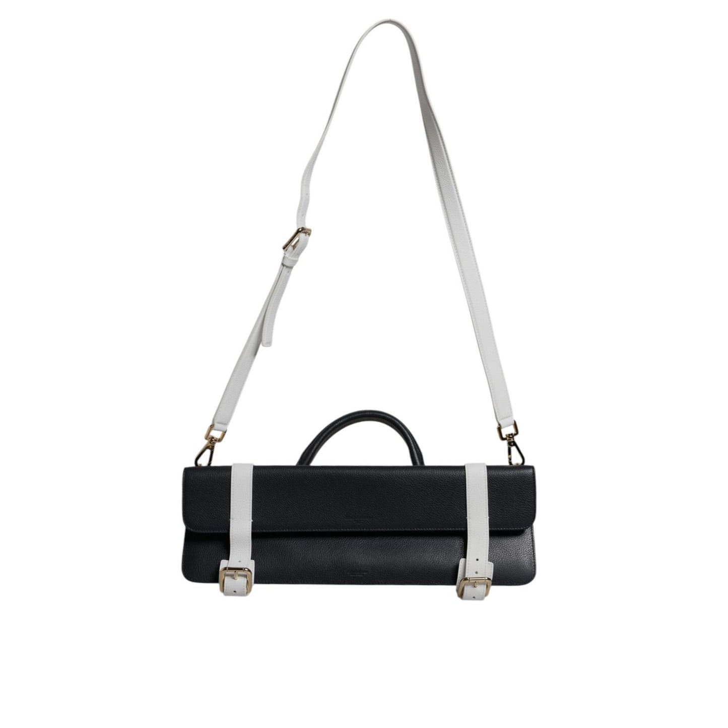 Dolce & Gabbana Blue White Calfskin Leather Crossbody Shoulder Bag