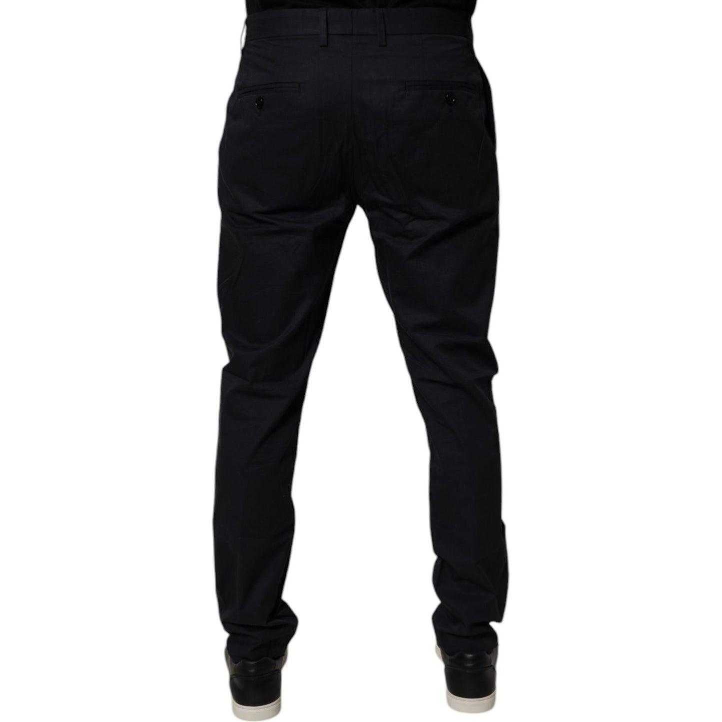 Dolce & Gabbana Dark Blue Cotton Tapered Formal Pants PAN75036-48