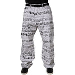 Dolce & Gabbana White Logo Print Straight Men Denim Jeans