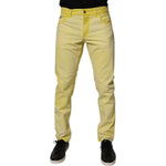 Dolce & Gabbana Yellow Cotton Stretch Skinny Men Denim Jeans PAN75143-48