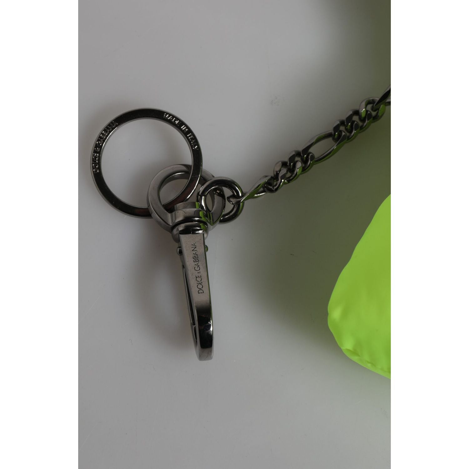 Dolce & Gabbana Green Bear Embroidered Logo Keychain Clasp Keyring
