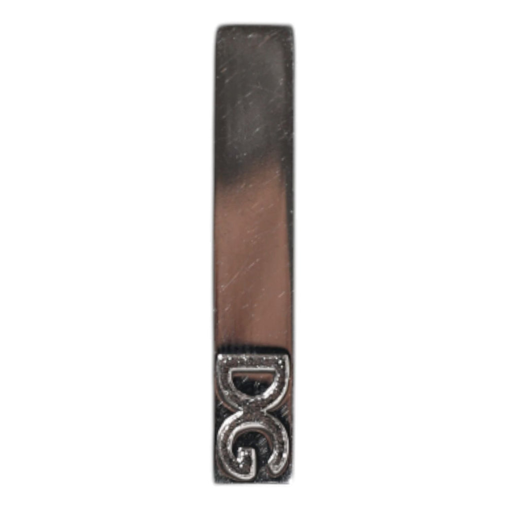Dolce & Gabbana Silver Tone Brass Logo Branded Tie Clip Bar SMY10694