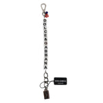 Dolce & Gabbana Silver Brass Chain Dice Logo Embellished Charm Bracelet