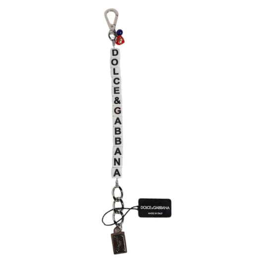 Dolce & Gabbana Silver Brass Chain Dice Logo Embellished Charm Bracelet SMY10684